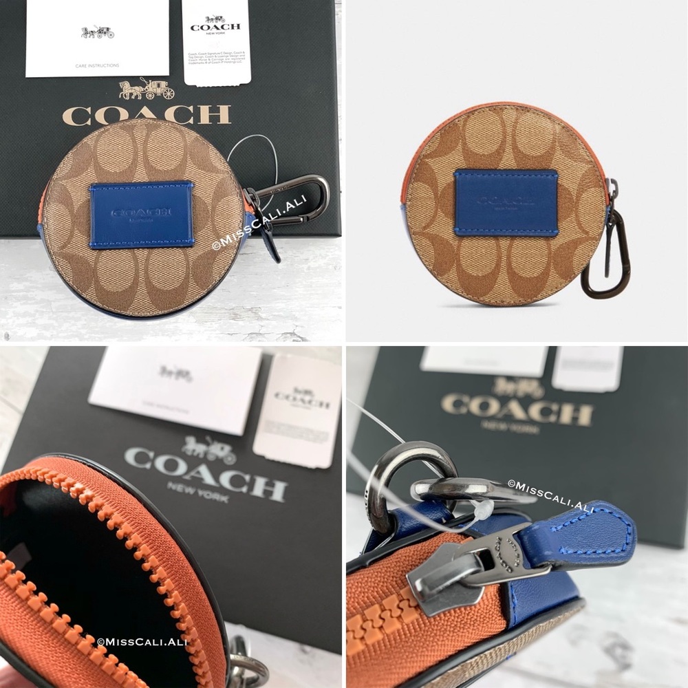 NWT COACH Round Hybrid Signature Canvas Pouch Bag - Picture 16 of 16